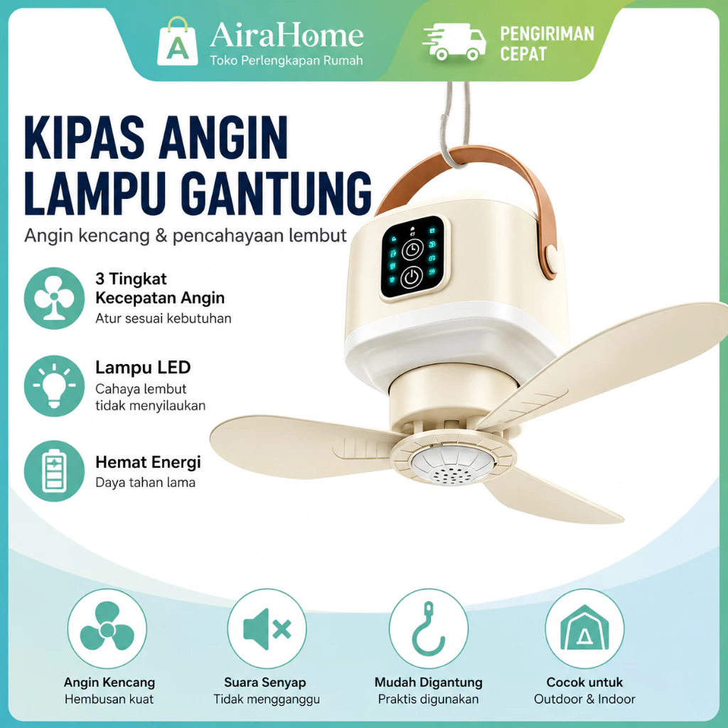 Kipas Angin Portable Camping 3in1 - foto 1